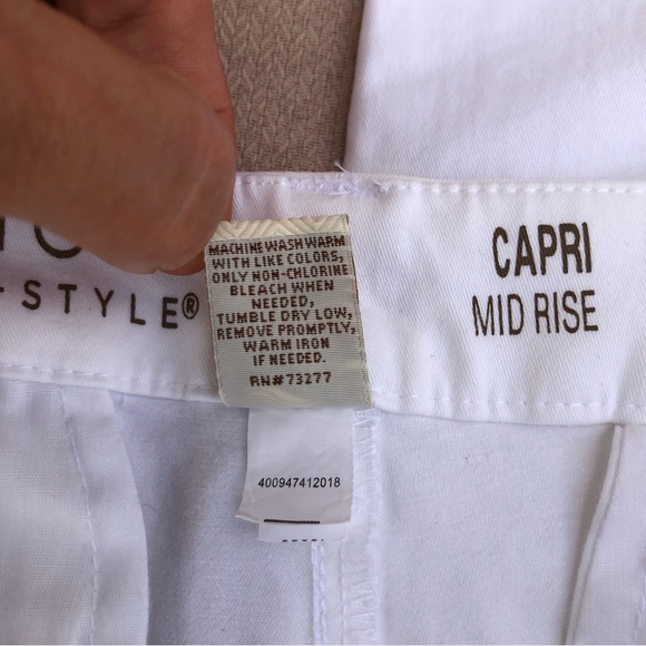 Sonoma Life + Style Cotton Blend Mid Rise Capri Stretch White Pants 12 - Picture 8 of 10